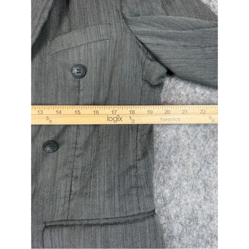 Sturbridge Blazer Men's Gray 100% Wool Double Breasted Peak Lapel Jetted Pockets